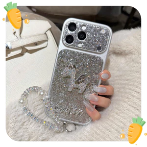 Ốp Lưng IPhone Ánh Bạc Phong Cách Điệu Đà Charm Nơ Và Ngựa Pony - Nắng Case