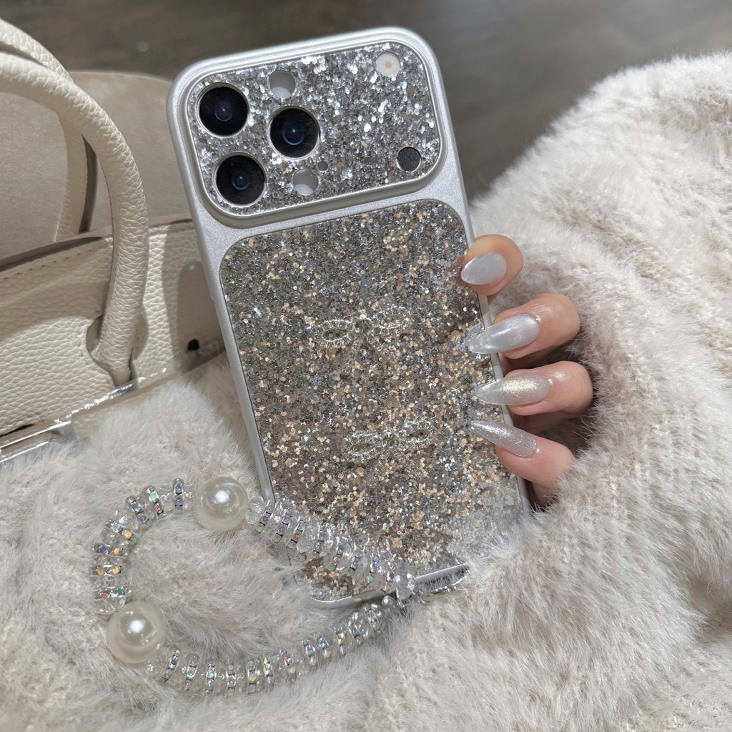 Ốp Lưng IPhone Ánh Bạc Phong Cách Điệu Đà Charm Nơ Và Ngựa Pony - Nắng Case