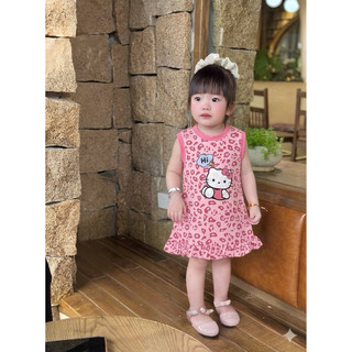Váy xuông đuôi cá sát nách (Hoạ Tiết Mèo Hi) cho bé gái (10-35kg) chất co giãn 4 chiều phong cách dễ thương