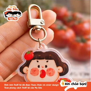 Móc khóa mica cute cho balo, chìa khóa – keychain Tomato Girl – quà tặng học sinh sinh viên