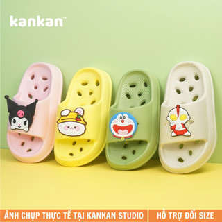 Dép đi trong nhà cho bé gái bé trai trẻ em KanKanStore Dép đi nhà tắm nhà vệ sinh có lỗ thoát nước nhẹ êm KA13