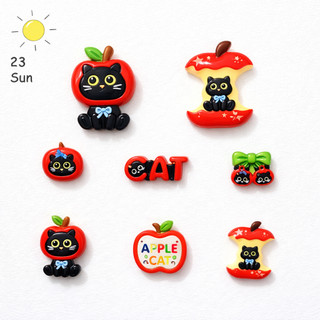 Set Charm Táo Đỏ Mèo Đen – Apple Cat Collection Siêu Dễ Thương- Bộ charm gắn dép siêu hot có bán lẻ con- Mã new 2026