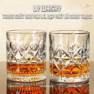 (TH | 6 LY) Ly ROCK thủy tinh, ly WHISKY | Cốc uống rượu ngoại, wine glass | Ly rượu mạnh, CHIVAS