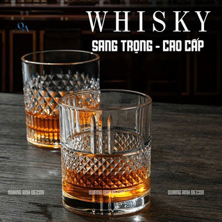 (TH | 6 LY) Ly ROCK thủy tinh, ly WHISKY | Cốc uống rượu ngoại, wine glass | Ly rượu mạnh, CHIVAS