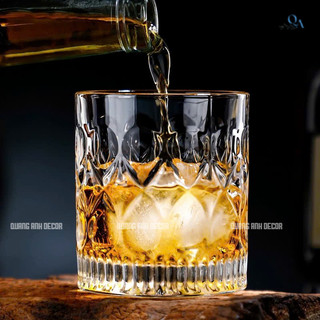 (Loại Đẹp) Ly ROCK thủy tinh, ly WHISKY | Cốc uống rượu ngoại, wine glass | Ly rượu mạnh, CHIVAS