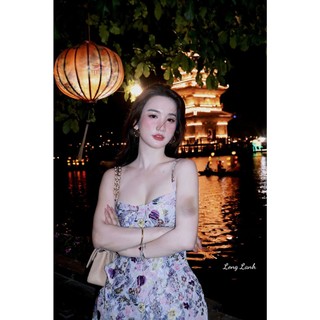 Váy gấm 2 dây siêu xinh chất liệu dày dặn lên form chuẩn đẹp đỉnh dành cho chị em mặc đi chơi du lịch - Baotrang.clothes
