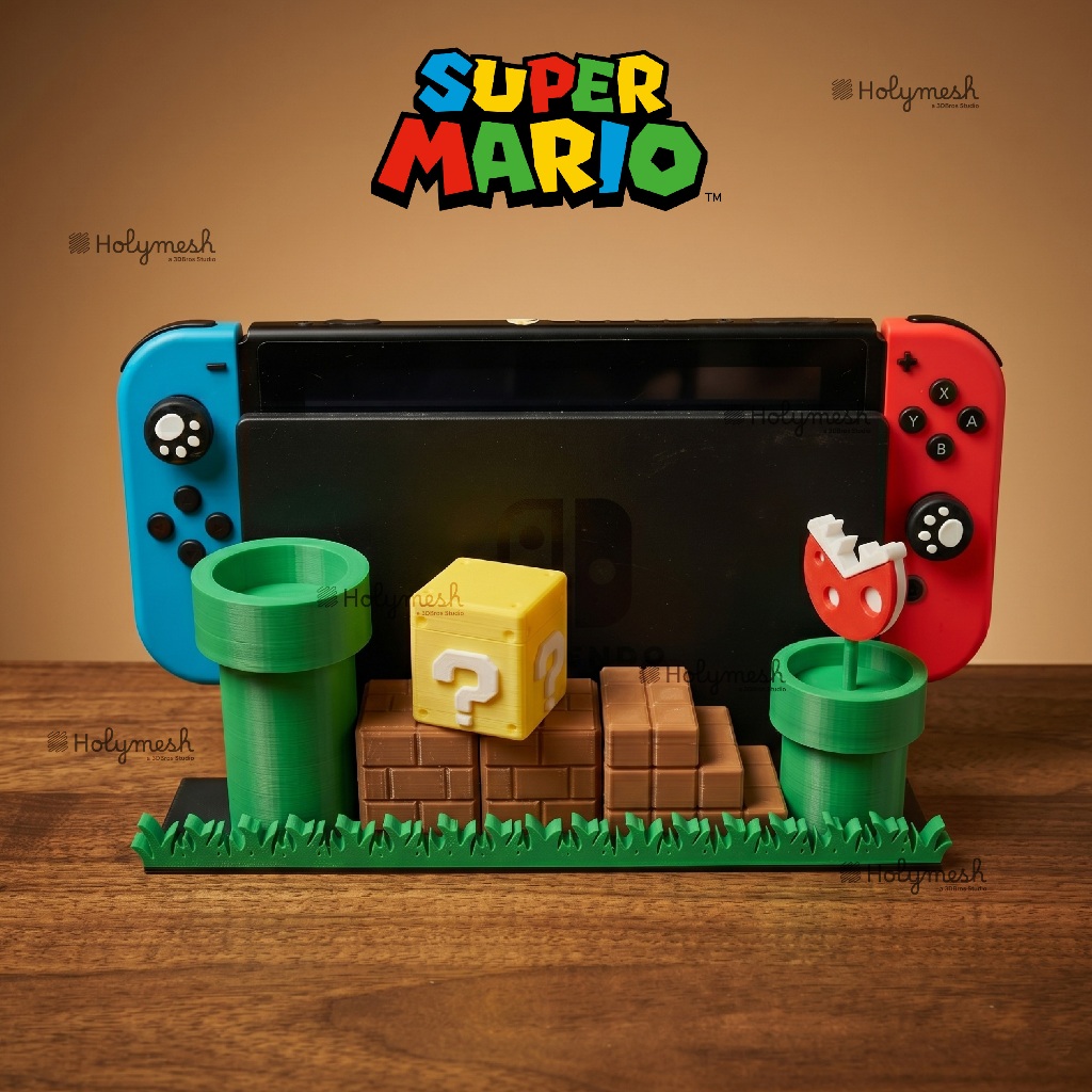 Đế trưng bày Nintendo Switch Mario có 13 slot chứa card game - Dock Nintendo Switch Mario - Holymesh