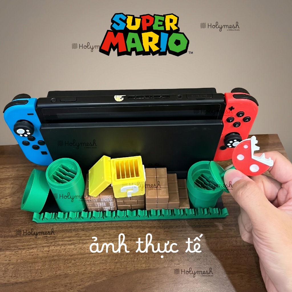 Đế trưng bày Nintendo Switch Mario có 13 slot chứa card game - Dock Nintendo Switch Mario - Holymesh