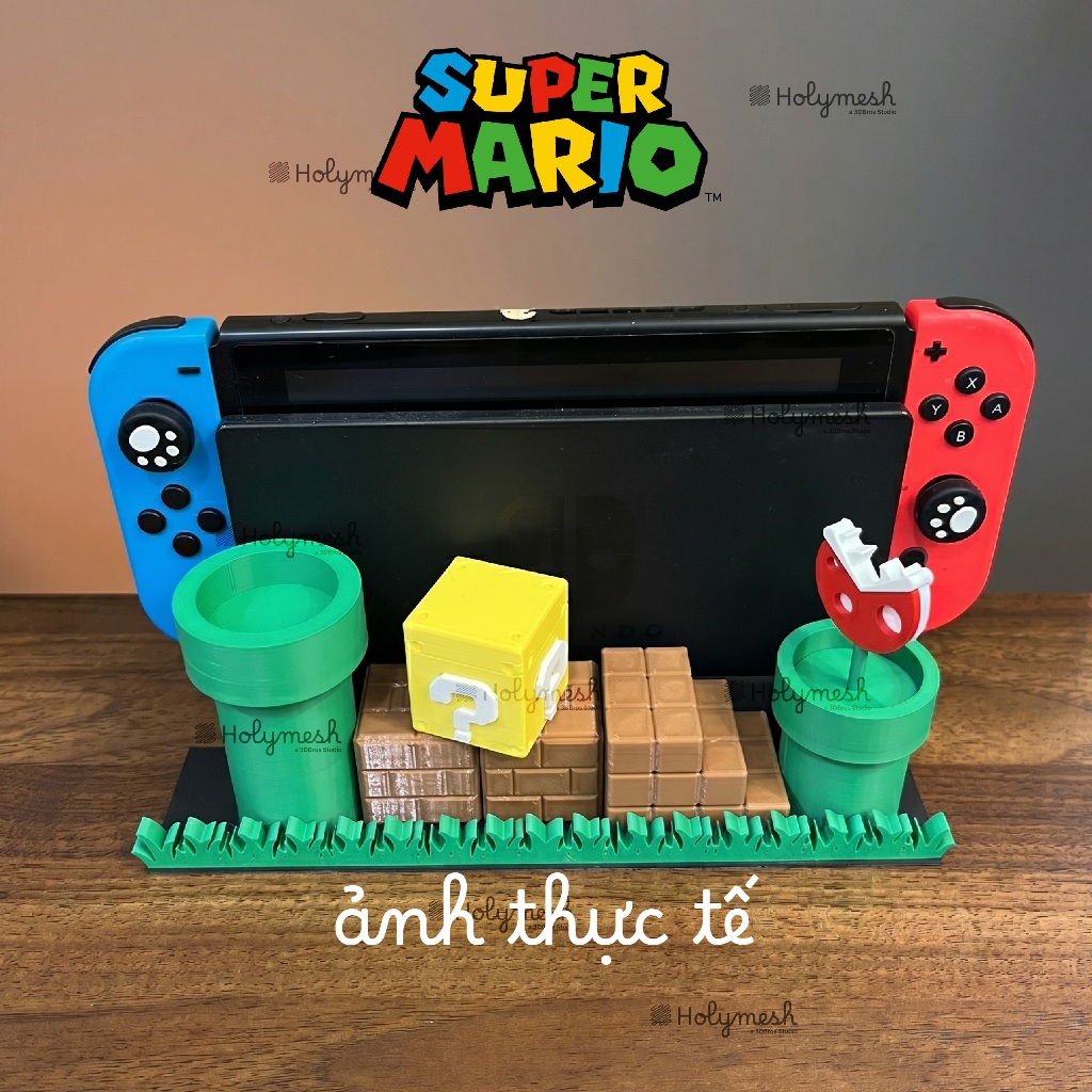 Đế trưng bày Nintendo Switch Mario có 13 slot chứa card game - Dock Nintendo Switch Mario - Holymesh