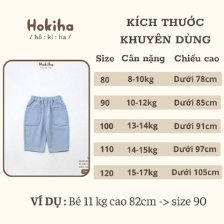 Quần kaki dài phối túi cho bé đi học, đi chơi Hokiha vải kaki mềm mại, thoáng mát size 8-17kg Q106