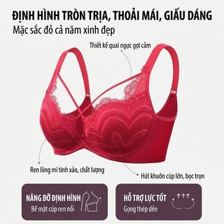 Áo Lót Ren Quyến Rũ, Nâng Ngực Tự Nhiên - Viền Thép Mềm Ôm Sát, Thu Nhỏ & Chống Chảy Xệ