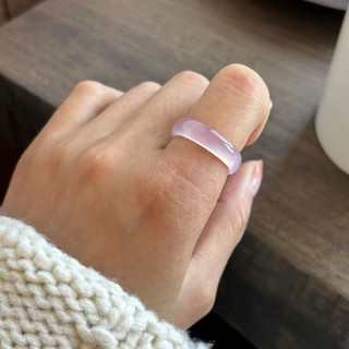 Nhẫn Khối Thạch anh hồng Brazil  mang sắc hồng dịu nhẹ,phong thuỷ may mắn- Chou Jewelry