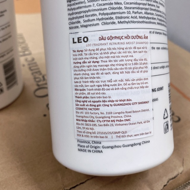 CHÍNH HÃNG Cặp dầu gội xả phục hồi tóc hư tổn siêu mềm mượt tóc LEO PROSEE 450ml