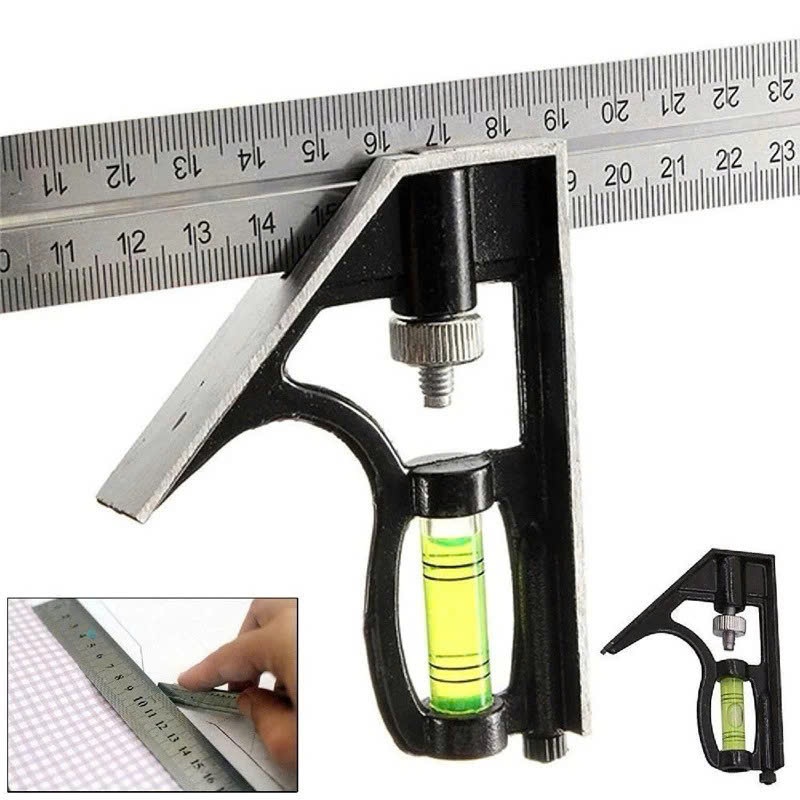 (Có cân bằng thuỷ) Thước Ke Góc Vuông Và Góc 45 Độ Đa Năng 30cm – Công cụ lý tưởng cho thợ cơ khí, thợ mộc FREE SHIP
