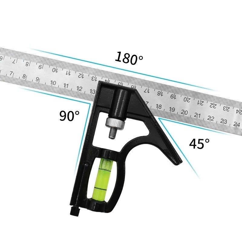 (Có cân bằng thuỷ) Thước Ke Góc Vuông Và Góc 45 Độ Đa Năng 30cm – Công cụ lý tưởng cho thợ cơ khí, thợ mộc FREE SHIP