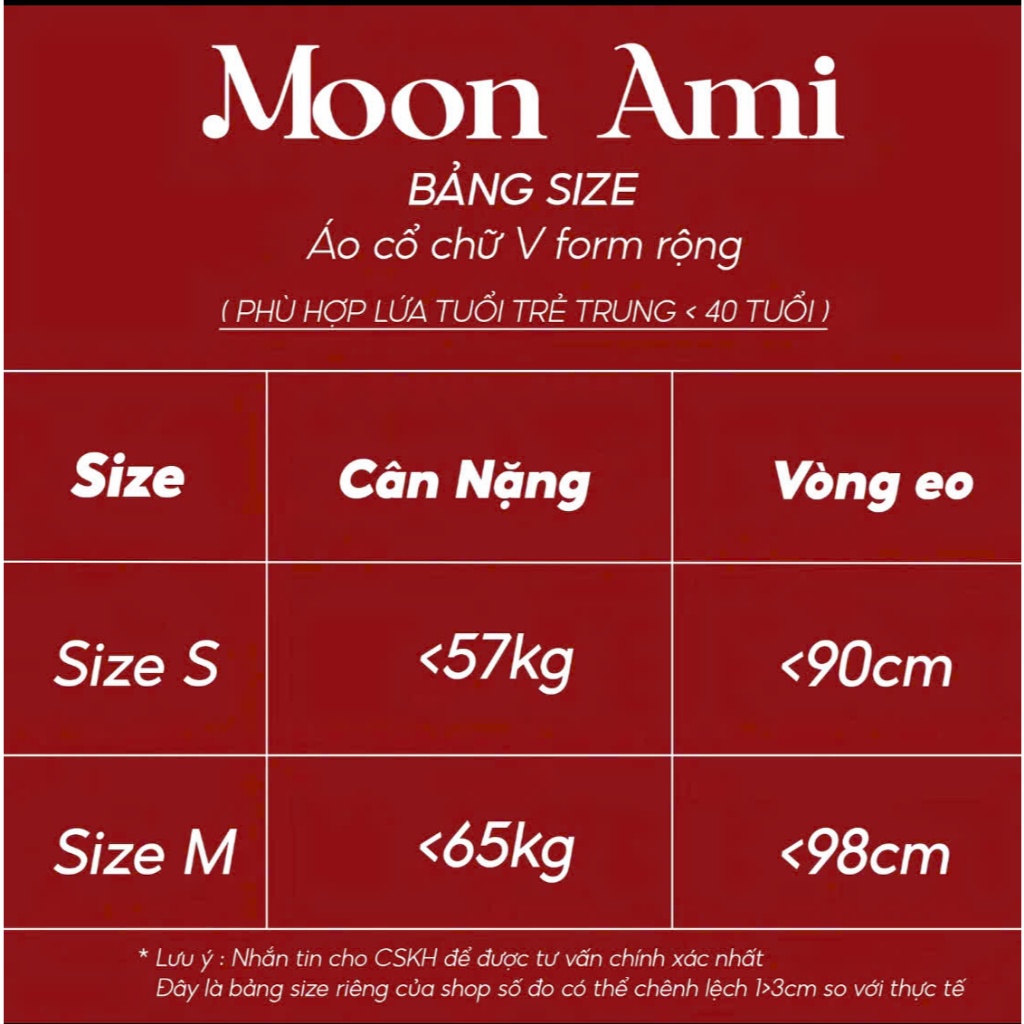 Áo cổ tim form rộng chất thun bozip MOON AMI