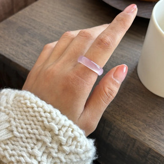 Nhẫn Khối Thạch anh hồng Brazil  mang sắc hồng dịu nhẹ,phong thuỷ may mắn- Chou Jewelry