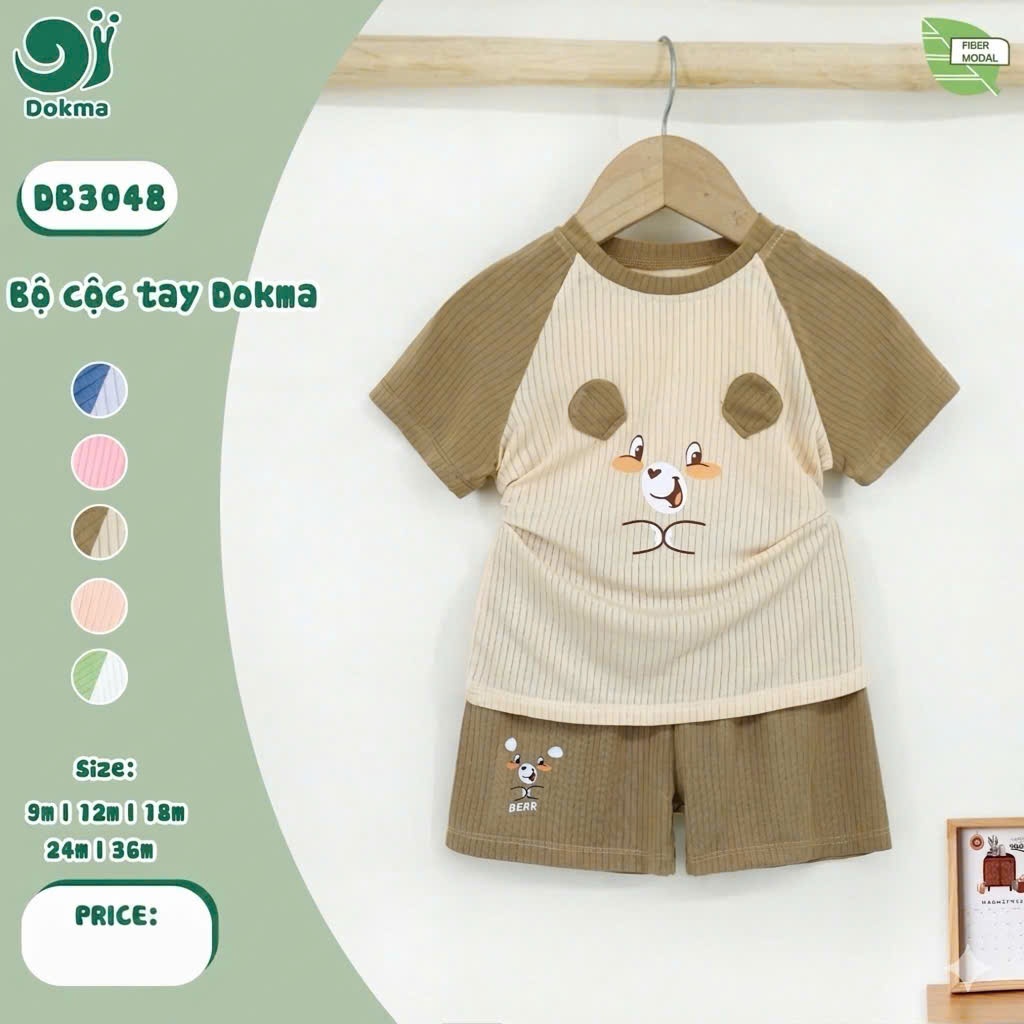 (8-13kg, 6-36M) Bộ Cộc Tay Dokma Mềm Mát Cho Bé JB020 JB022 DB1488 DB1603 DB3048 DB2880
