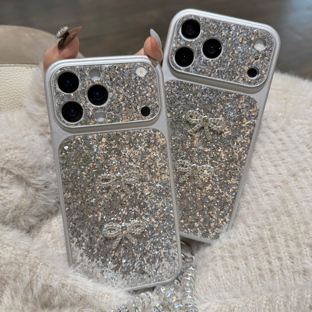 Ốp Lưng IPhone Ánh Bạc Phong Cách Điệu Đà Charm Nơ Và Ngựa Pony - Nắng Case
