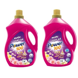 Nước Giặt Xả Power100 Hương Nước Hoa Pháp - Can 3.4KG