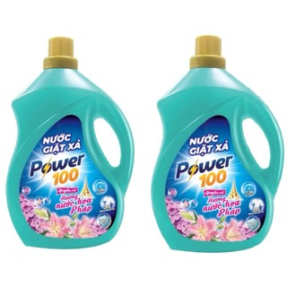 Nước Giặt Xả Power100 Hương Nước Hoa Pháp - Can 3.4KG