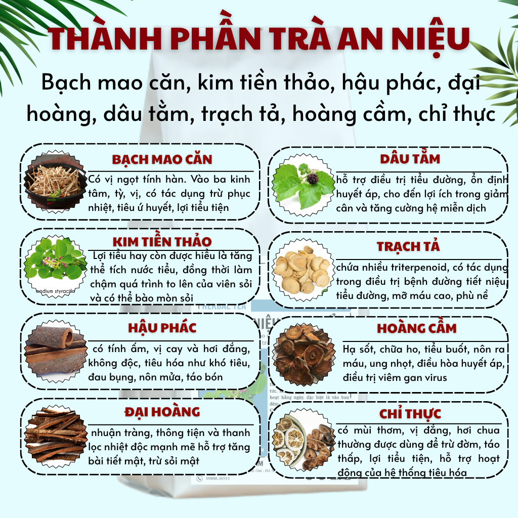Trà an niệu lợi tiểu Calen Nature's Farm xử lý vấn đề tiểu khó, tiểu ít, tiểu buốt, nước tiểu vàng, tiểu đục bịch 30 lọc