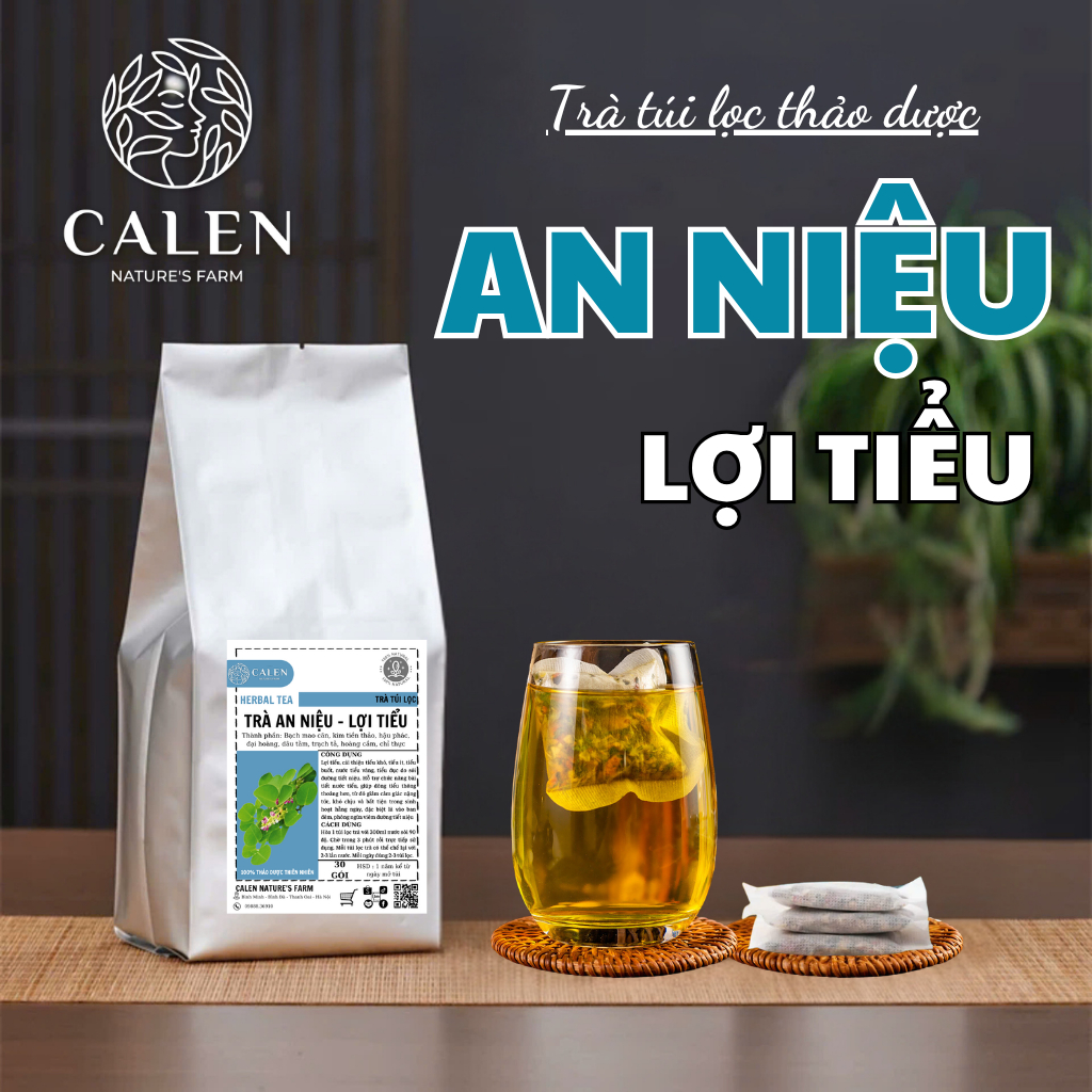 Trà an niệu lợi tiểu Calen Nature's Farm xử lý vấn đề tiểu khó, tiểu ít, tiểu buốt, nước tiểu vàng, tiểu đục bịch 30 lọc