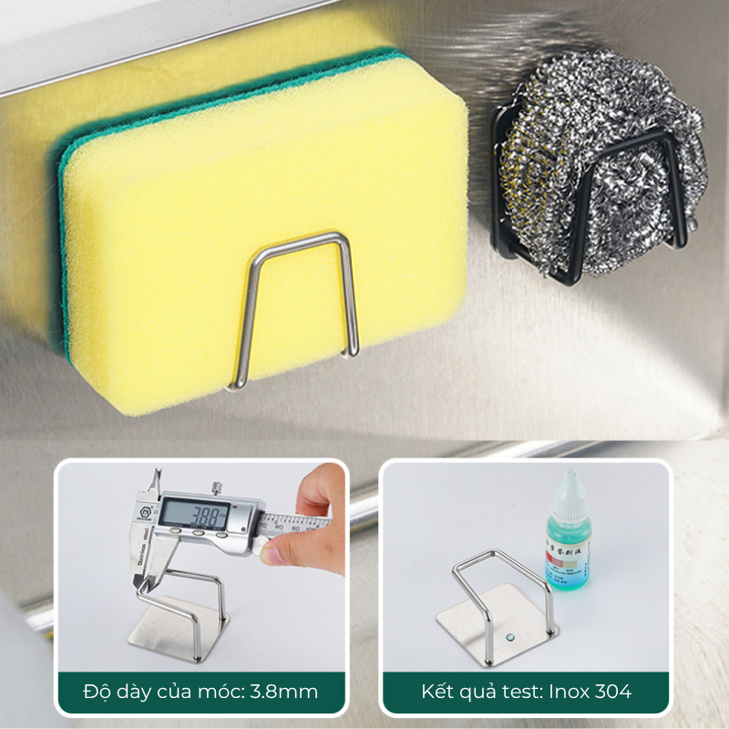 Móc Treo Miếng Rửa Chén KOOBEE – Giá Đỡ Bồn Rửa Dán Tường Không Khoan, Chịu Lực Tốt, Chống Nước | 376