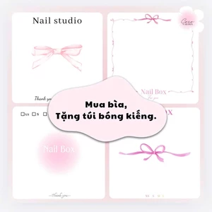 Bìa nailbox 2 mặt thẻ gắn móng tay G042 - hồng dễ thương bìa nailbox bo góc 7x7cm cán màng giấy c300