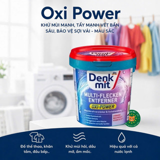 Bột tẩy quần áo Denkmit Oxi Power 750g – Tẩy vết bẩn cứng đầu, khử mùi, sáng sạch chuẩn Đức