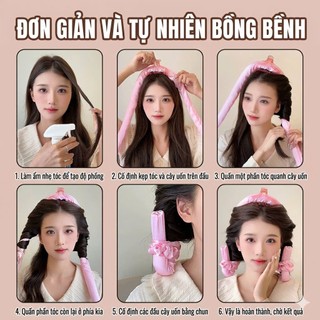 Thanh Uốn Tóc Không Nhiệt Chất Vải Nhung Cao Cấp Lõi Cao Su Non Bản Nâng Cấp L1 - Bộ Uốn Tóc Không Nhiệt Bản Xịn Nhất