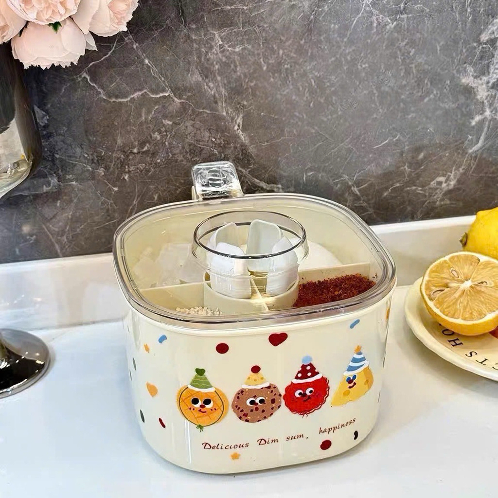 🍱 HŨ ĐỰNG GIA VỊ 4 NGĂN TIỆN LỢI – GỌN GÀNG, SẠCH SẼ CHO GIAN BẾP 🍱