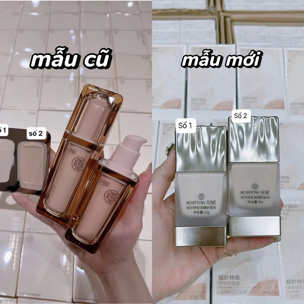 Kem nền KESRTOW Soft Light – Tone Số 1/Số 2 – Mỏng nhẹ, che phủ tốt, bám lâu, không cakey