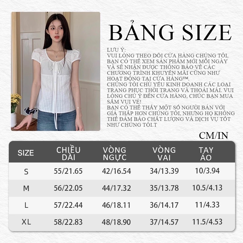 Áo sơ mi ngắn tay màu trắng ngọt ngào mùa hè dành cho nữ phong cách Hàn Quốc