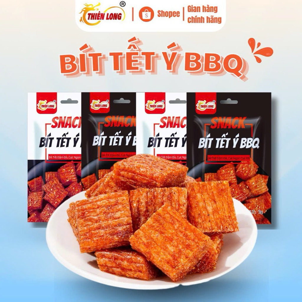 Snack Bít Tết Ý BBQ 110gr vị tuổi thơ,thơm cay hấp dẫn Thiên Long Food,que cay tuổi thơ,ăn vặt cổng trường,cay cay