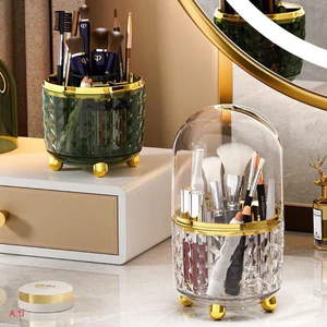 💄 LỌ ĐỰNG CỌ TRANG ĐIỂM CAO CẤP – NẮP CHỤP CHỐNG BỤI, SANG XỊN CHO BÀN TRANG ĐIỂM 💄
