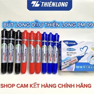 Bút long dầu(không xóa được) Thiên Long PM_09 combo 3/5/10 cây, màu xanh đỏ đen.