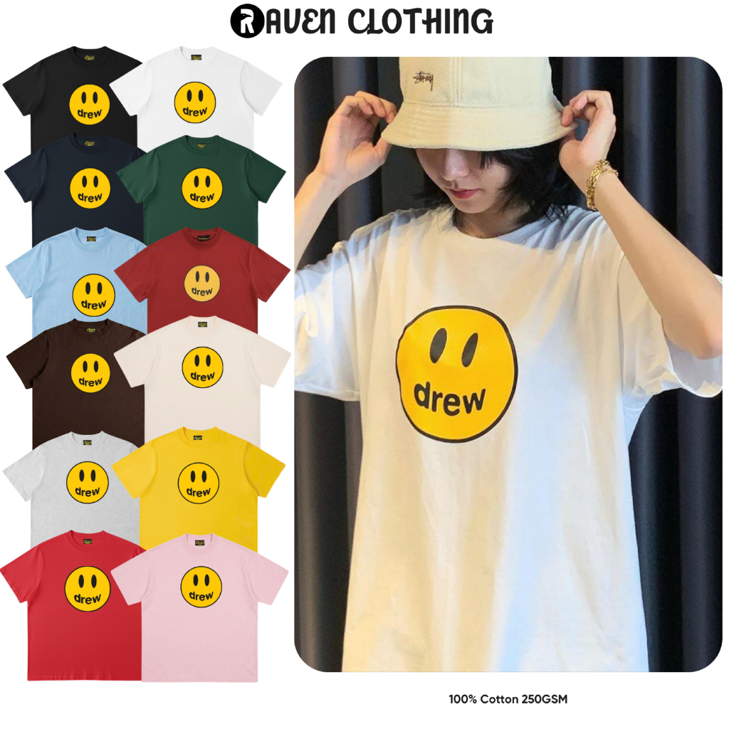 [Full Tag] Áo Thun Drew Smiley Face Cao Cấp - 100% Cotton 250GSM Nam Nữ Phong Cách