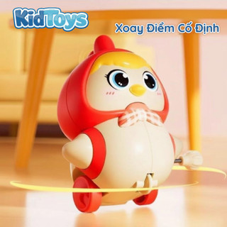 Đồ chơi 4 gà con vặn cót KidToys – nối đuôi nam châm xoay 360 độ vui nhộn cho bé