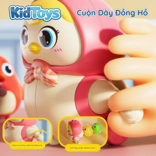 Đồ chơi 4 gà con vặn cót KidToys – nối đuôi nam châm xoay 360 độ vui nhộn cho bé
