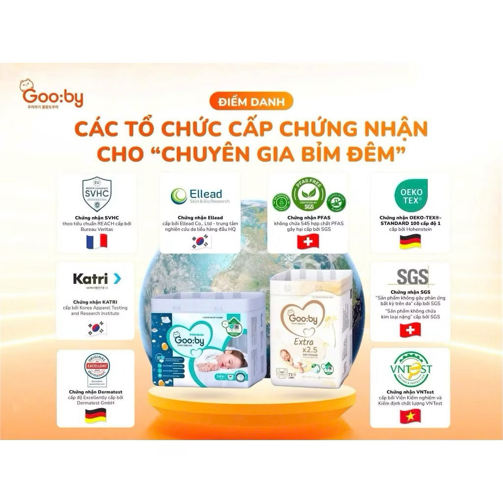 [ Không Quà ] Tã/bỉm dán quần Gooby mềm mại, an toàn, siêu thấm hút cho bé hàng chính hãng