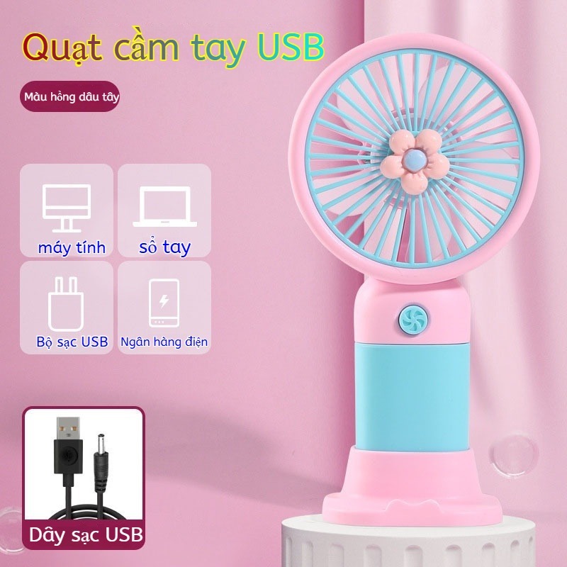 Quạt cầm tay USB mini, quạt sạc pin, nhỏ gọn tiện lợi, làm mát mùa hè，Miễn phí vận chuyển, giao hàng nhanh
