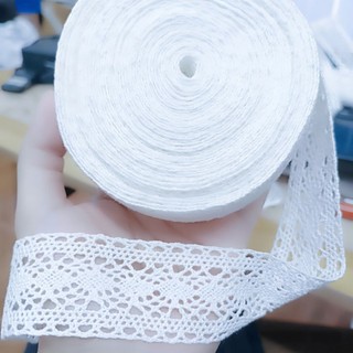 10 mét dây ren chỉ cotton số 40 bản 32mm trang trí may vá