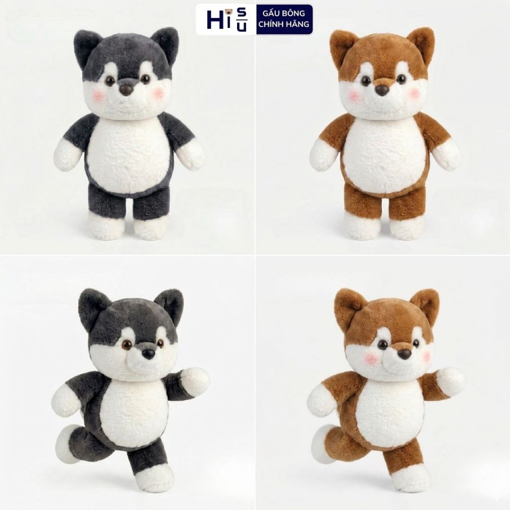 Gấu bông Chó/Cún Alaska,Husky béo dễ thương, Thú nhồi bông chó lông mềm mại làm quà tặng cho bé,bạn trai,bạn gái  ôm ngủ