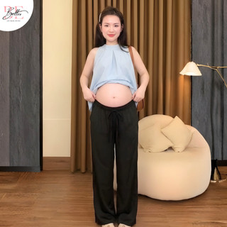Quần Lụa Bầu Belles Lụa Tô Châu Cao Cấp Mềm Mịn Mát Cạp Chun Co Giãn Thoải Mái Form Suông Đứng QL34