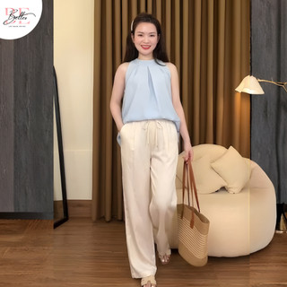 Quần Lụa Bầu Belles Lụa Tô Châu Cao Cấp Mềm Mịn Mát Cạp Chun Co Giãn Thoải Mái Form Suông Đứng QL34