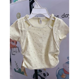 ( NHIỀU MẪU SIZE 1-8 ) ÁO THUN TAY NGẮN PHỐI DÂY KIỂU HÌNH IN NƠ CÁ TÍNH CHO BÉ GÁI | AnhMy Baby