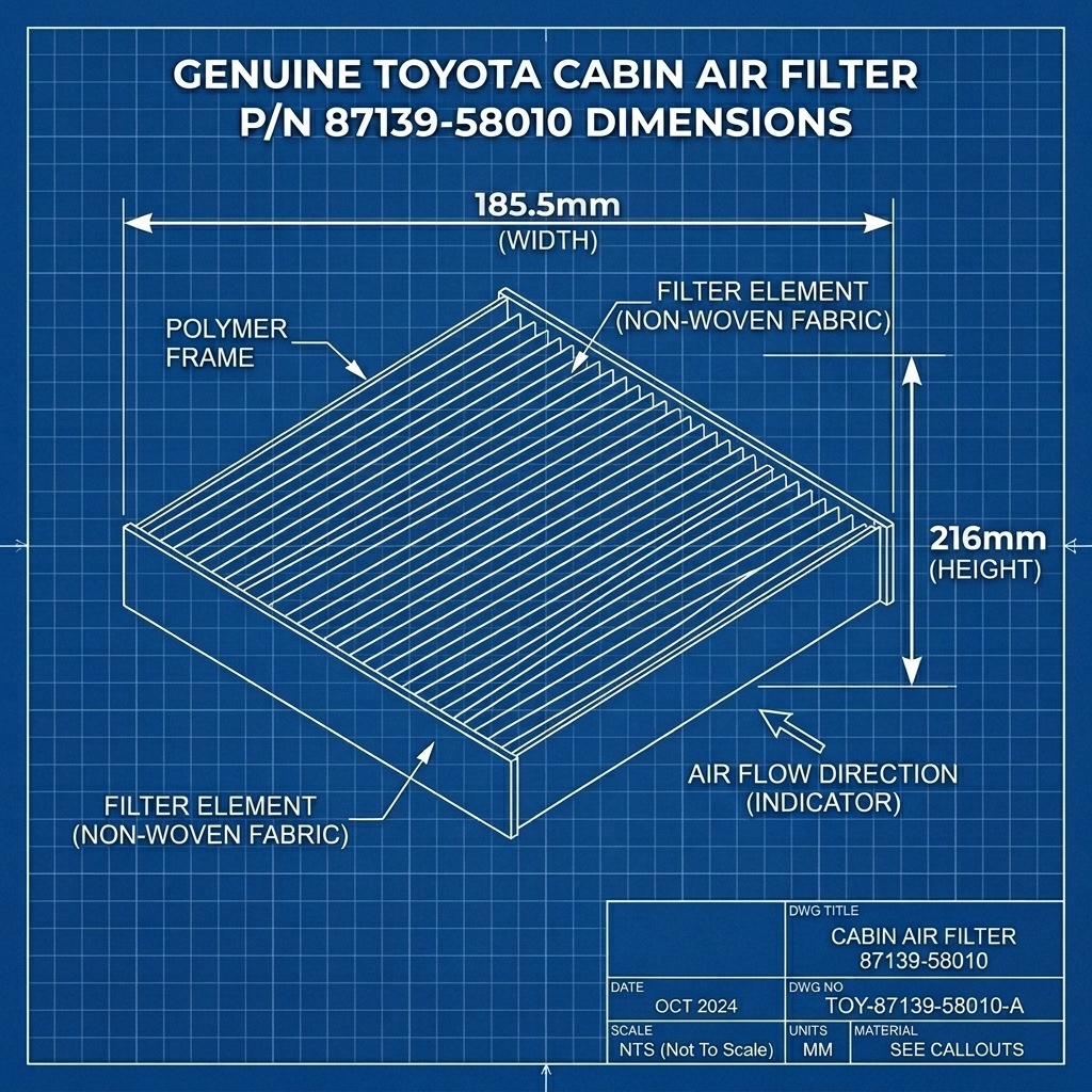 Lọc gió điều hòa cho Toyota Lexus Mazda Innova Fortuner  Lọc bụi mịn, khử mùi (87139-58010)