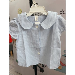 SƠ MI CỔ SEN KẺ SỌC CHO BÉ GÁI SIÊU XINH | AnhMy Baby