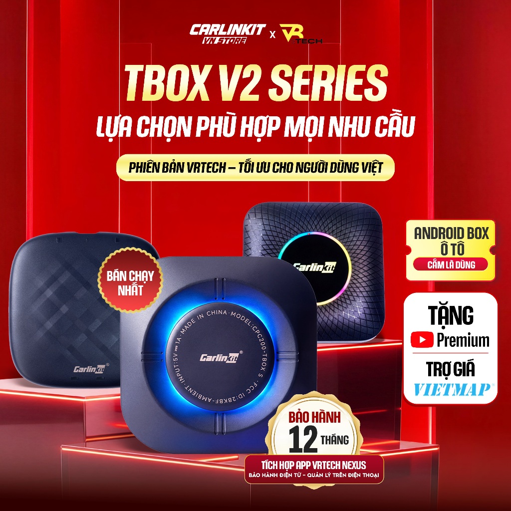 Carlinkit TBOX V2 2026, Android Box Ô Tô S2P/Plus/Ambient, Apple ...
